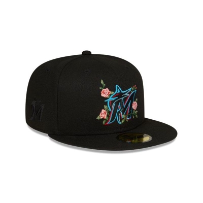 Sapca New Era Miami Marlins MLB Bloom 59FIFTY Fitted - Negrii